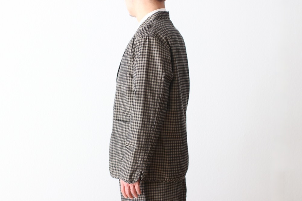 ts(s) (�ƥ�����������) "Gingham Plaid Jacquard Polyester*Cotton Cloth 2 Button 3 Patch Pocket Piping Jacket"