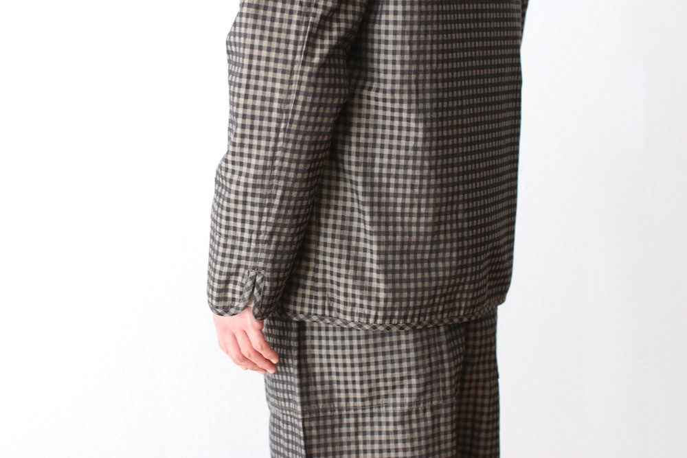 ts(s) (�ƥ�����������) "Gingham Plaid Jacquard Polyester*Cotton Cloth 2 Button 3 Patch Pocket Piping Jacket"