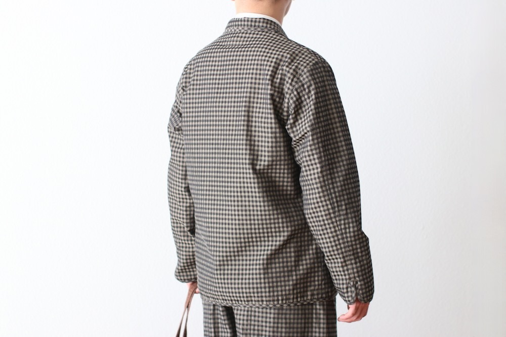 ts(s) (�ƥ�����������) "Gingham Plaid Jacquard Polyester*Cotton Cloth 2 Button 3 Patch Pocket Piping Jacket"