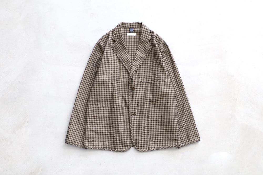 ts(s) (�ƥ�����������) "Gingham Plaid Jacquard Polyester*Cotton Cloth 2 Button 3 Patch Pocket Piping Jacket"