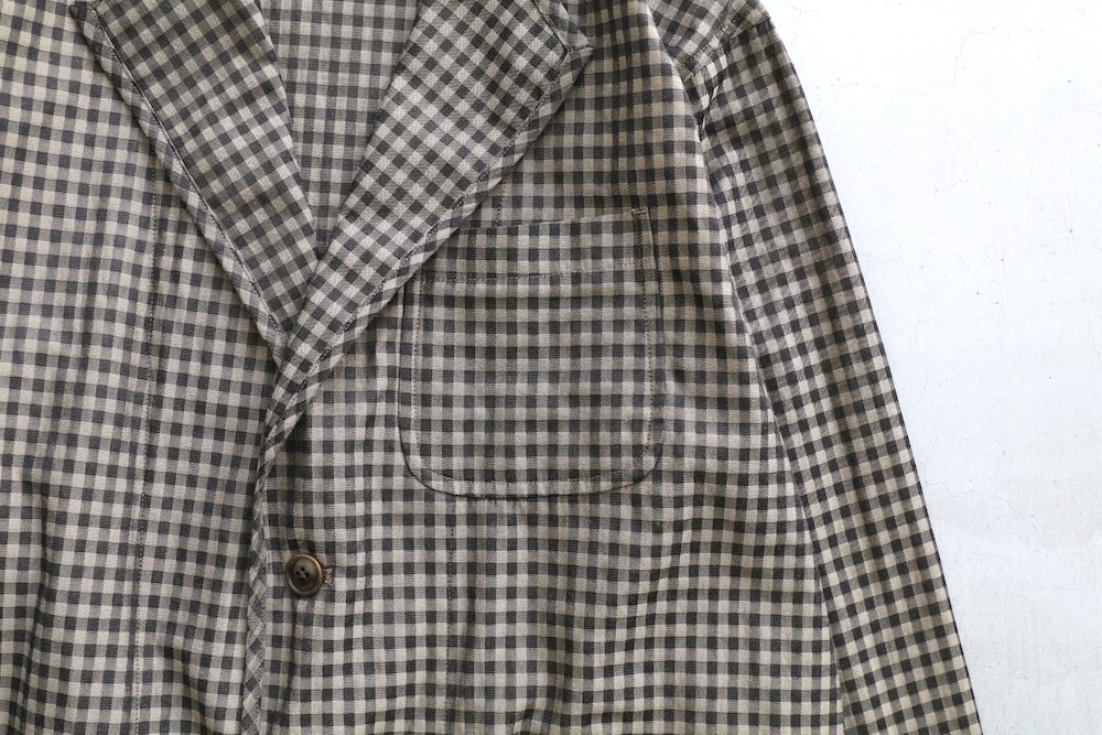 ts(s) (�ƥ�����������) "Gingham Plaid Jacquard Polyester*Cotton Cloth 2 Button 3 Patch Pocket Piping Jacket"