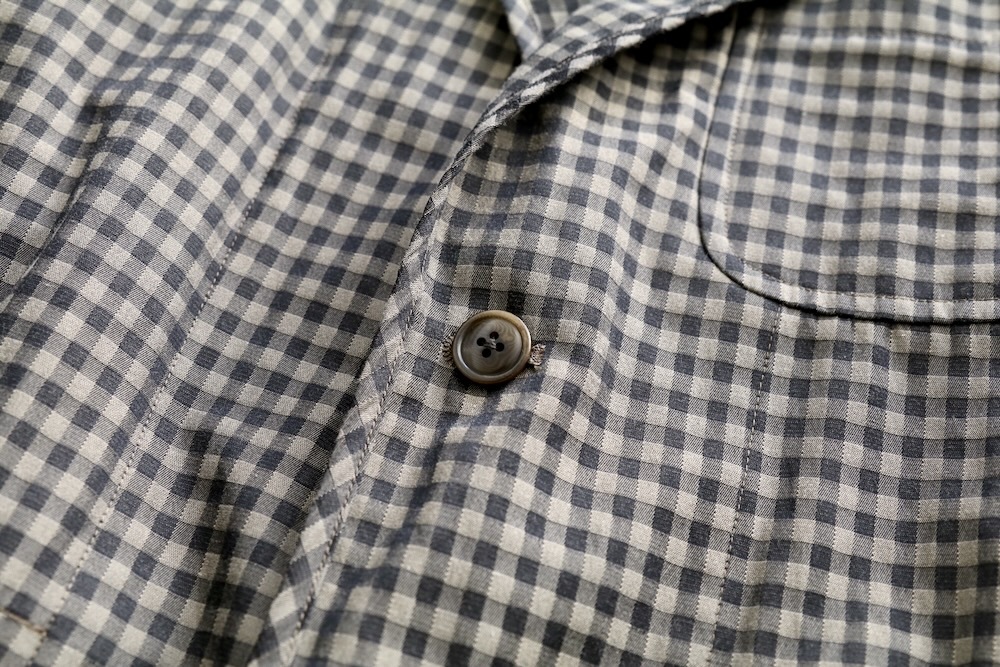 ts(s) (�ƥ�����������) "Gingham Plaid Jacquard Polyester*Cotton Cloth 2 Button 3 Patch Pocket Piping Jacket"