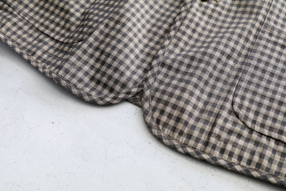 ts(s) (�ƥ�����������) "Gingham Plaid Jacquard Polyester*Cotton Cloth 2 Button 3 Patch Pocket Piping Jacket"