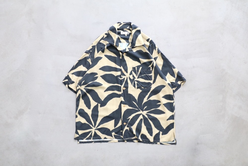 ts(s) (�ƥ�����������) "Open Collar Short Sleeve Shirt -Leaf Print Viscose Cloth-"