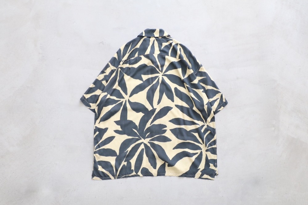 ts(s) (�ƥ�����������) "Open Collar Short Sleeve Shirt -Leaf Print Viscose Cloth-"