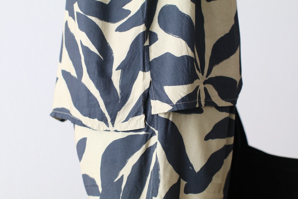 ts(s) (�ƥ�����������) "Open Collar Short Sleeve Shirt -Leaf Print Viscose Cloth-"