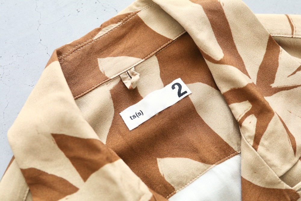 ts(s) (�ƥ�����������) "Open Collar Short Sleeve Shirt -Leaf Print Viscose Cloth-"