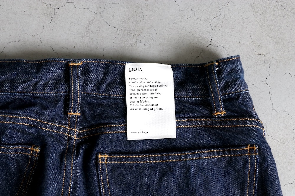 10%OFF] CIOTA (シオタ) “インディゴスビン13.5oz ワイドテーパード