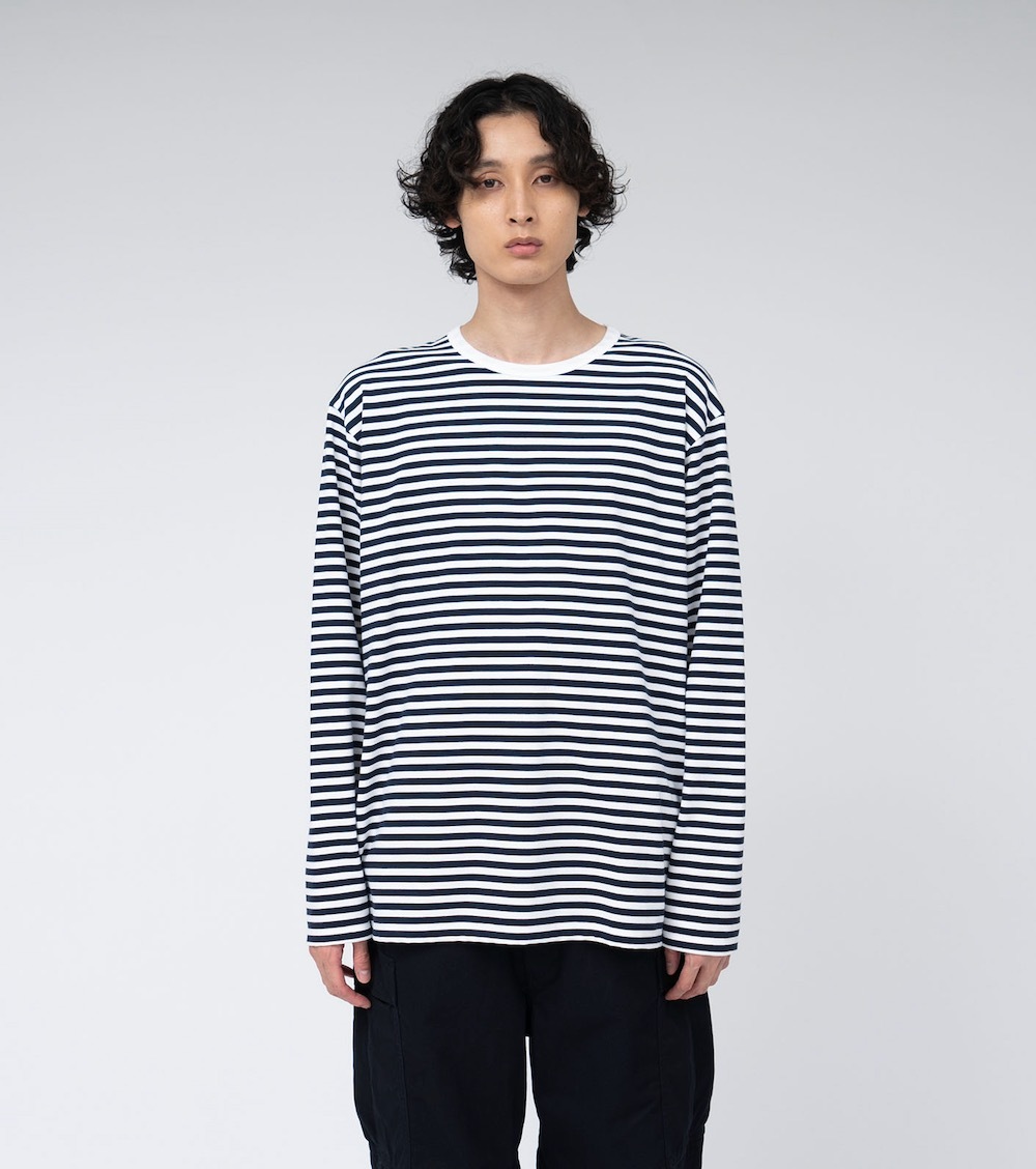 新品 L ナナミカ 緑 クールマックスストライプ ジャージーロンT NANAMICA COOLMAX Stripe Jersey L/S Tee / ナナミカ クールマックス