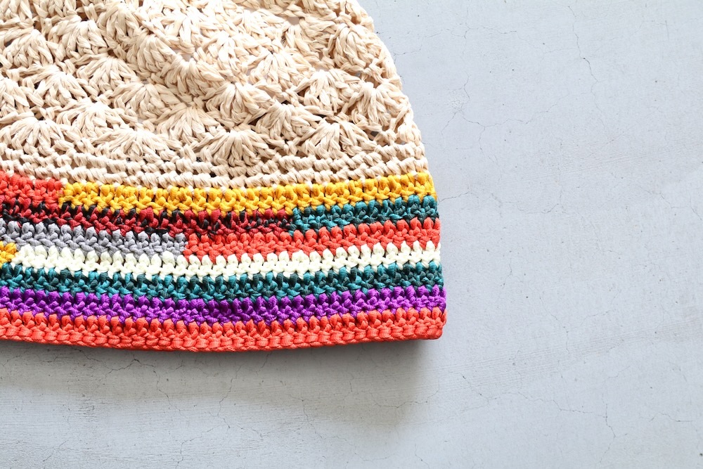 KIJIMA TAKAYUKI(������ �����業) "POLY & WASHI HAND KNIT BEANIE"