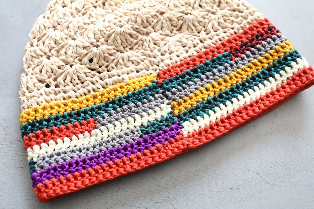 KIJIMA TAKAYUKI(������ �����業) "POLY & WASHI HAND KNIT BEANIE"