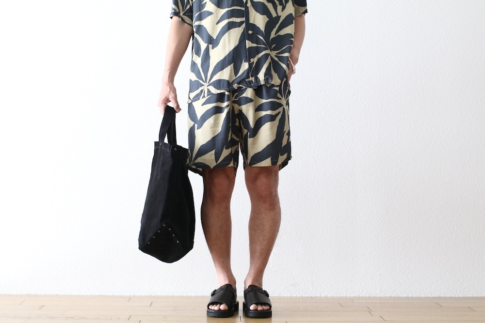 [10%OFF] ts(s) (�ƥ�����������) "Drawstring Shorts -Leaf Print Viscose Cloth-"