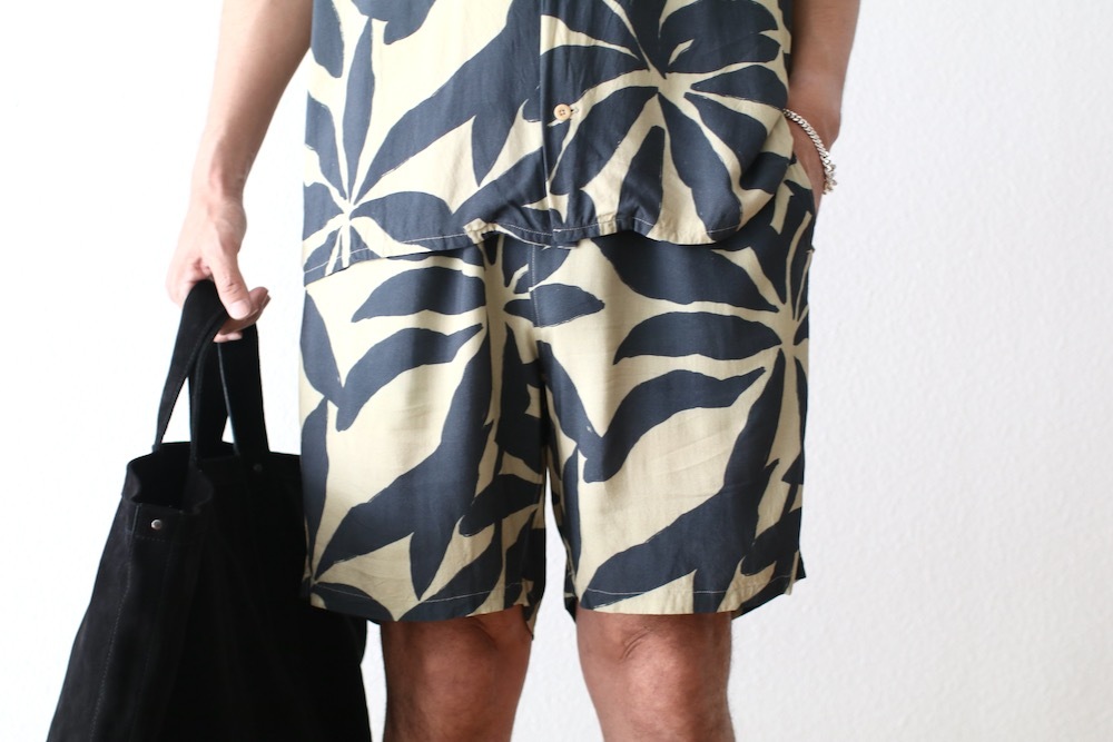 [10%OFF] ts(s) (�ƥ�����������) "Drawstring Shorts -Leaf Print Viscose Cloth-"