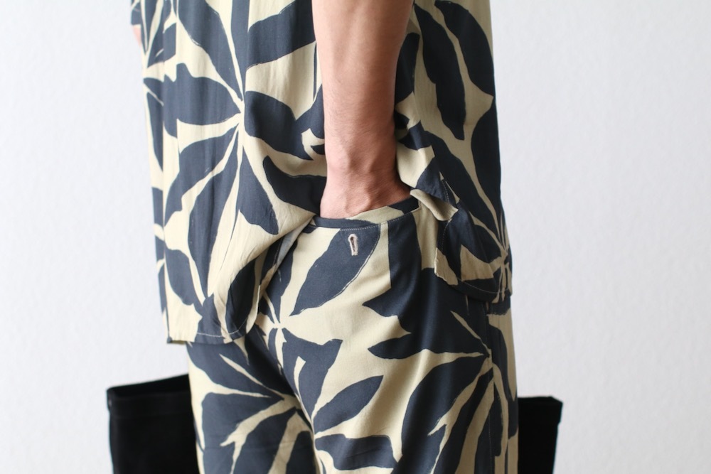 [10%OFF] ts(s) (�ƥ�����������) "Drawstring Shorts -Leaf Print Viscose Cloth-"