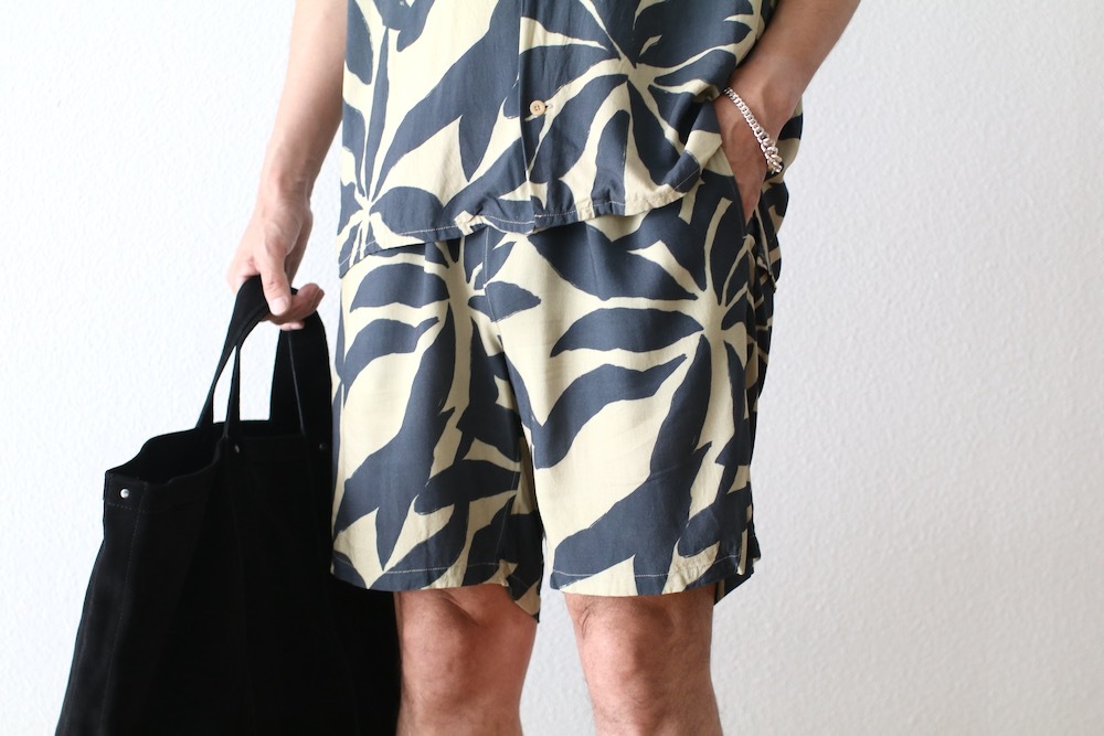[10%OFF] ts(s) (�ƥ�����������) "Drawstring Shorts -Leaf Print Viscose Cloth-"