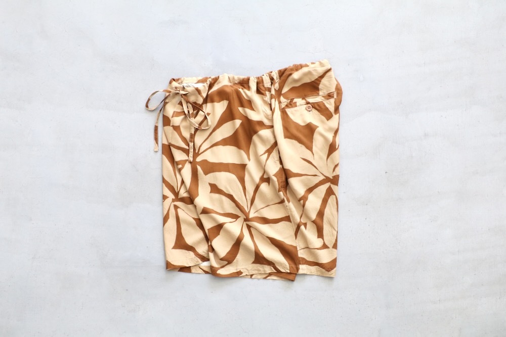 [10%OFF] ts(s) (�ƥ�����������) "Drawstring Shorts -Leaf Print Viscose Cloth-"