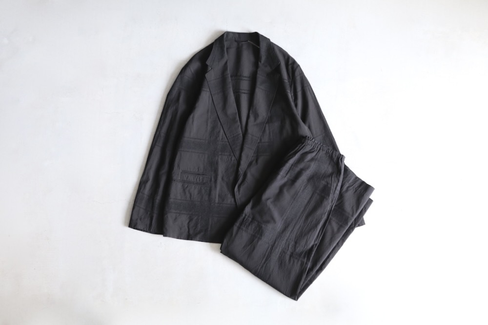 blurhms(�֥顼�ॹ) "Shadow Plaid Side Seamless Slacks"