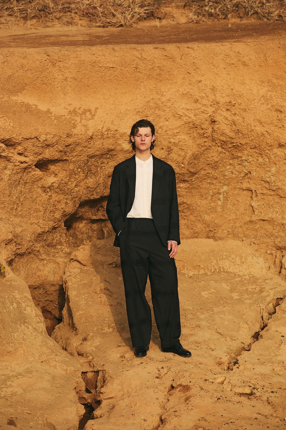 blurhms(�֥顼�ॹ) "Shadow Plaid Side Seamless Slacks"