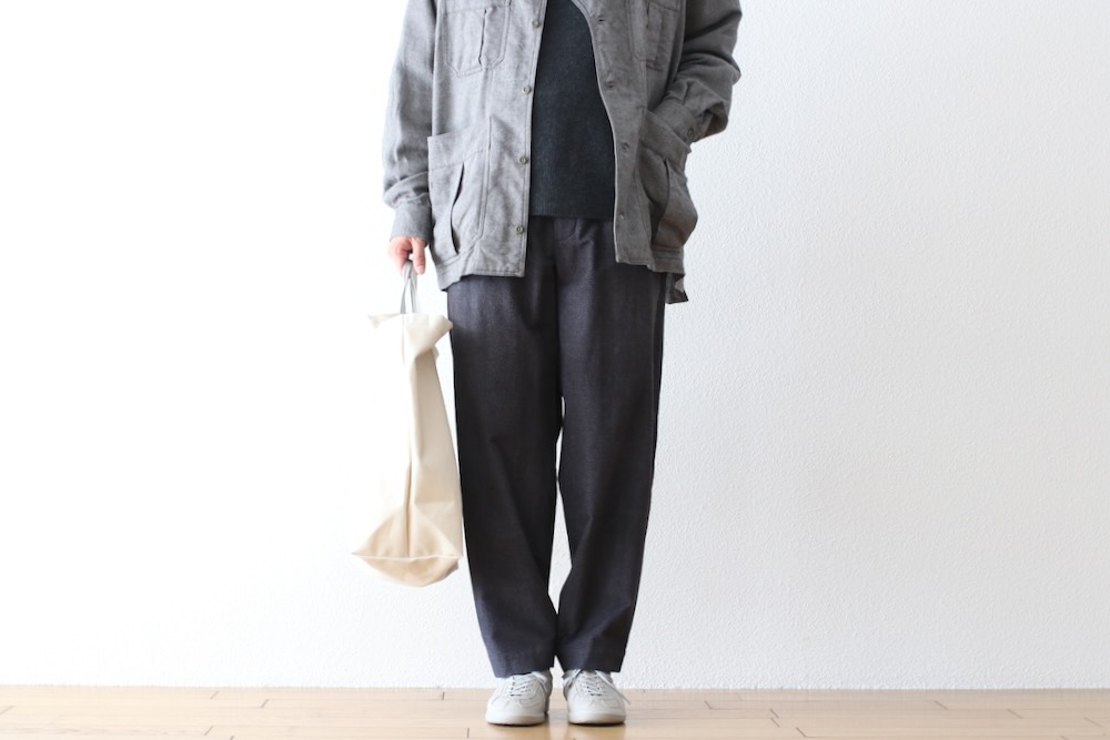 ts(s) (�ƥ�����������) "Dirty Gabardine Print Cotton Moleskin Cloth Pegtop Pants"