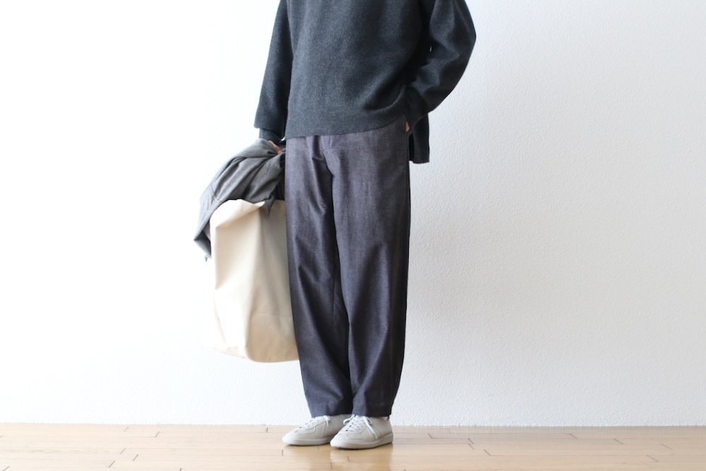 ts(s) (�ƥ�����������) "Dirty Gabardine Print Cotton Moleskin Cloth Pegtop Pants"