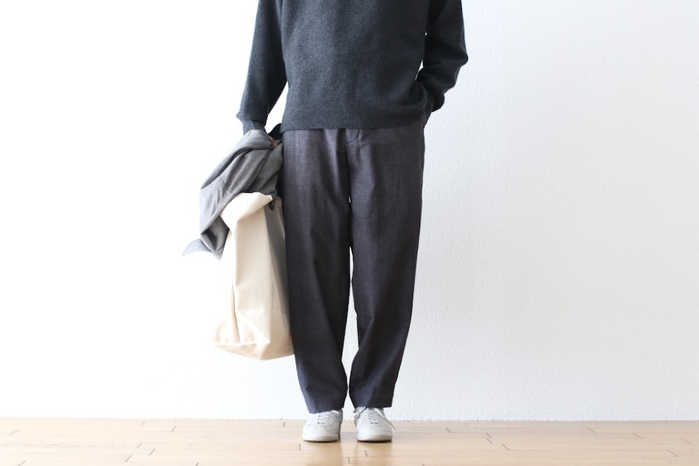 ts(s) (�ƥ�����������) "Dirty Gabardine Print Cotton Moleskin Cloth Pegtop Pants"