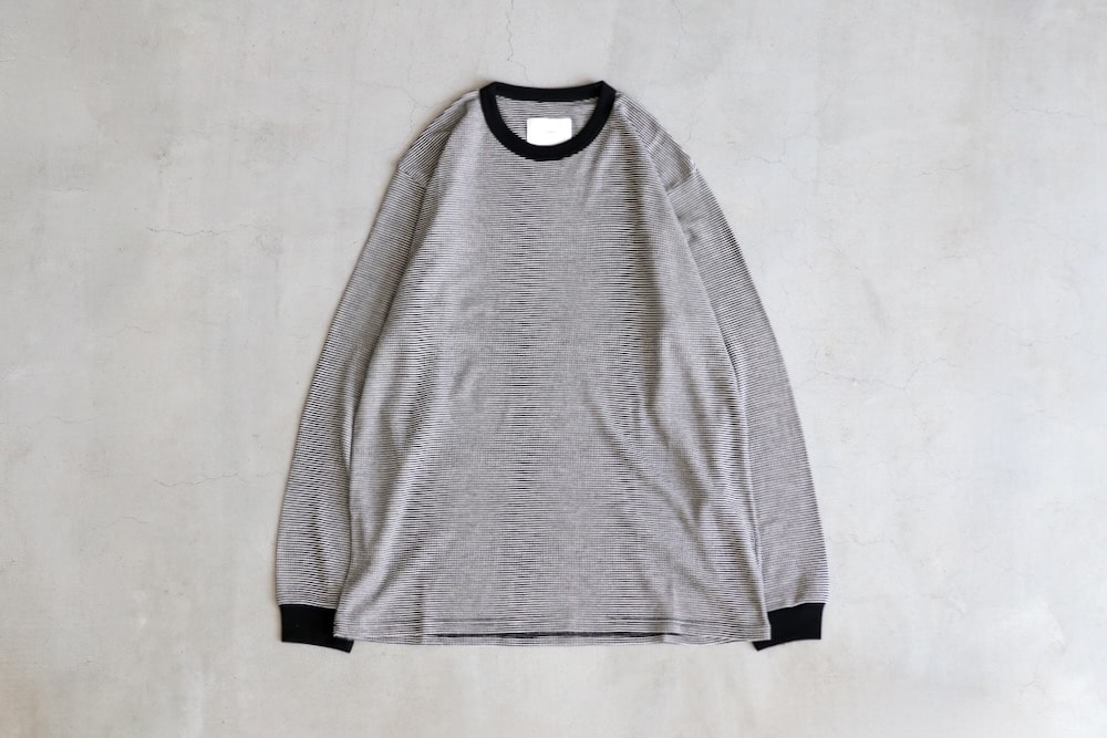 ssstein(���奿����) "STRIPED WOOL OVERSIZED LONG SLEEVE TEE"