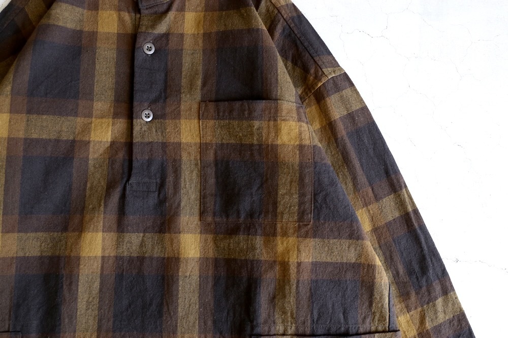 [10% > 15%OFF] ts(s) (�ƥ�����������) "Pullover Work Shirt Jacket -Dark Tone Plaid Slub Cotton Cloth-"