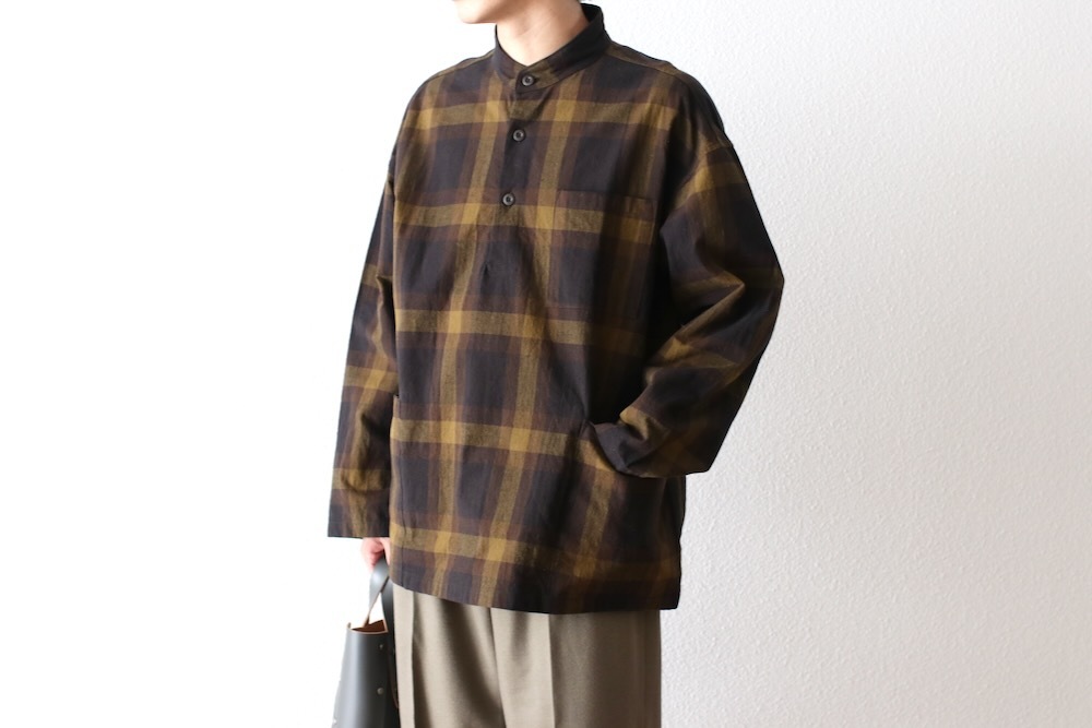 [10% > 15%OFF] ts(s) (�ƥ�����������) "Pullover Work Shirt Jacket -Dark Tone Plaid Slub Cotton Cloth-"