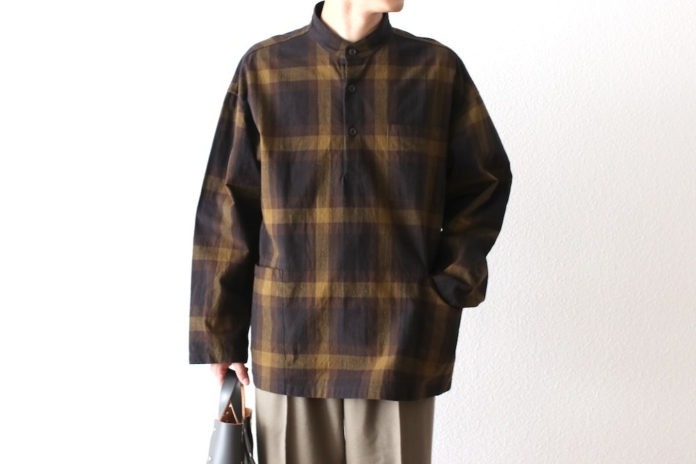 [10% > 15%OFF] ts(s) (�ƥ�����������) "Pullover Work Shirt Jacket -Dark Tone Plaid Slub Cotton Cloth-"