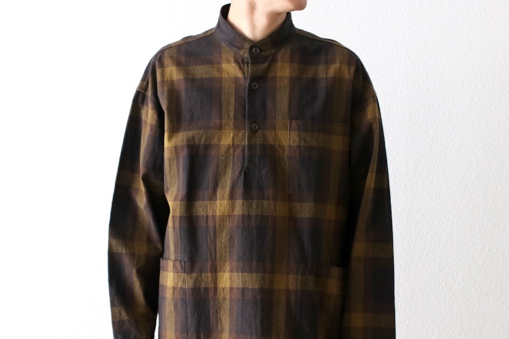 [10% > 15%OFF] ts(s) (�ƥ�����������) "Pullover Work Shirt Jacket -Dark Tone Plaid Slub Cotton Cloth-"