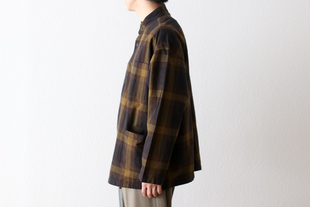 [10% > 15%OFF] ts(s) (�ƥ�����������) "Pullover Work Shirt Jacket -Dark Tone Plaid Slub Cotton Cloth-"