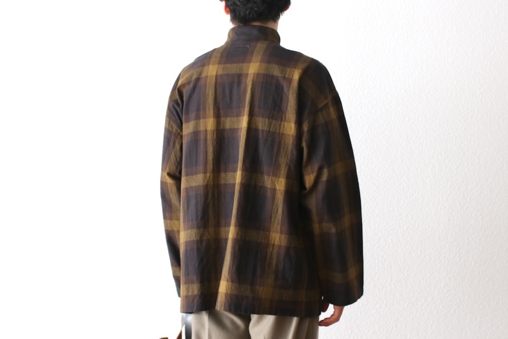 [10% > 15%OFF] ts(s) (�ƥ�����������) "Pullover Work Shirt Jacket -Dark Tone Plaid Slub Cotton Cloth-"