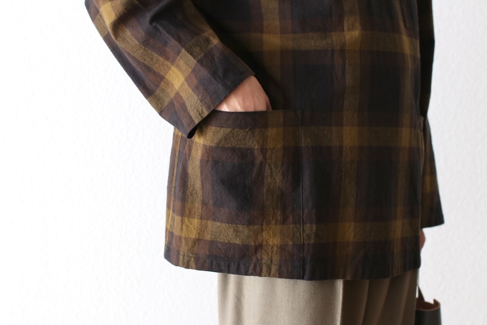 [10% > 15%OFF] ts(s) (�ƥ�����������) "Pullover Work Shirt Jacket -Dark Tone Plaid Slub Cotton Cloth-"