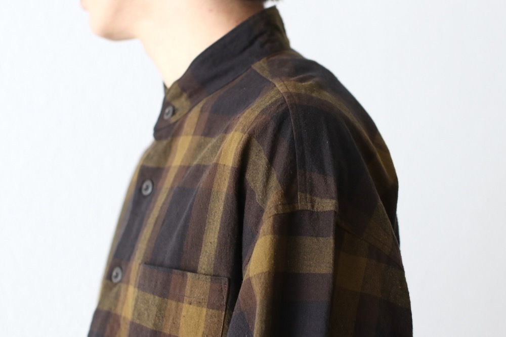 [10% > 15%OFF] ts(s) (�ƥ�����������) "Pullover Work Shirt Jacket -Dark Tone Plaid Slub Cotton Cloth-"