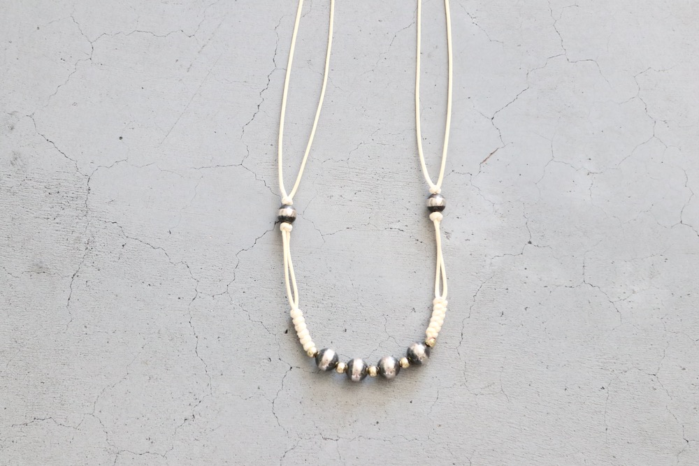 ��ͽ���ʡ�Indian Jewelry (����ǥ����� ���奨�꡼) "Leather Navajo Pearls Necklace 57cm / 58cm -ERICKA NICOLAS BEGAY-"