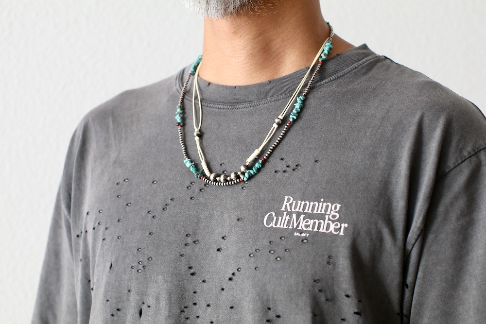 ��ͽ���ʡ�Indian Jewelry (����ǥ����� ���奨�꡼) "Leather Navajo Pearls Necklace 57cm / 58cm -ERICKA NICOLAS BEGAY-"