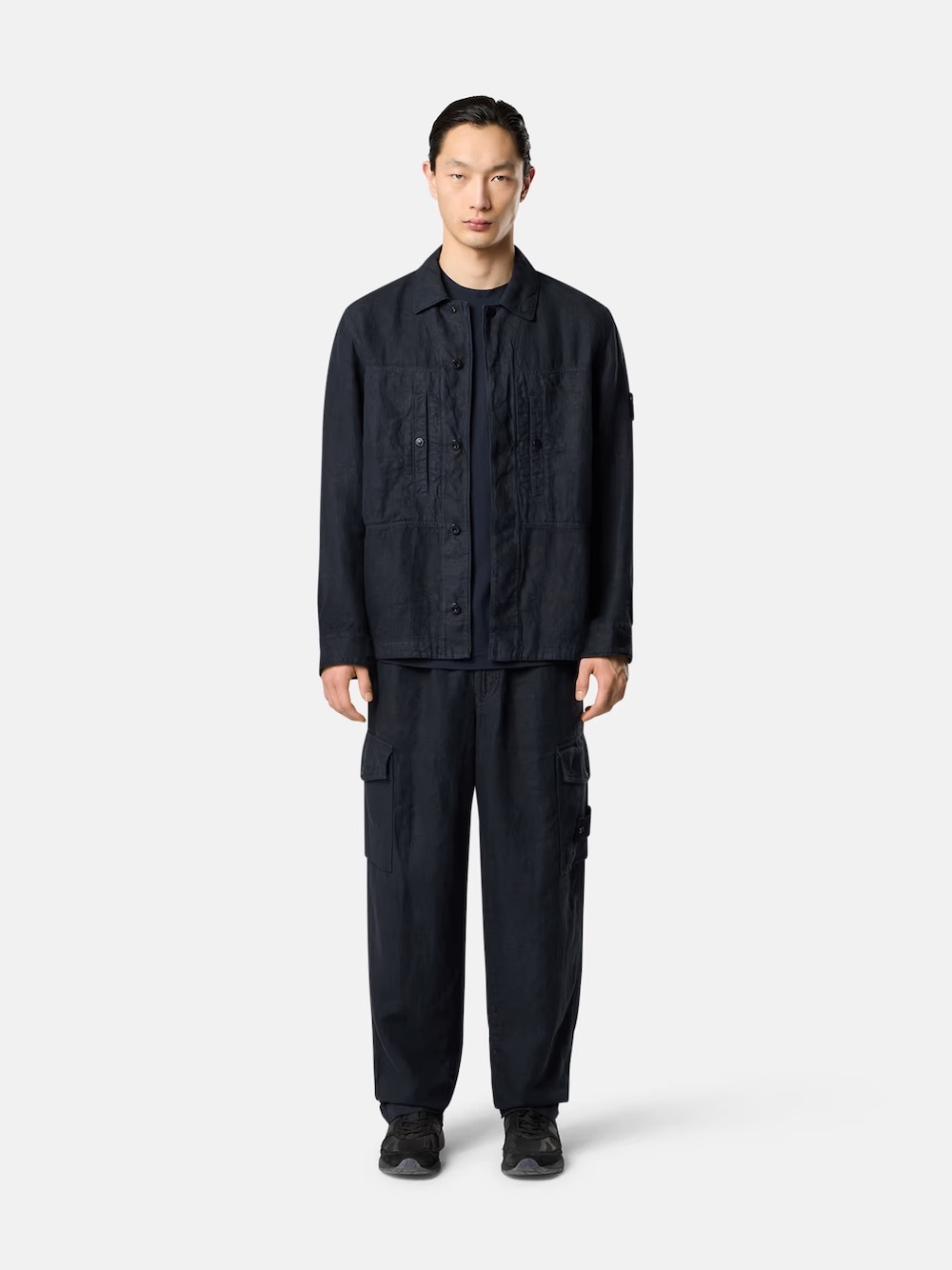 STONE ISLAND(���ȡ��󥢥����� ) "STONE ISLAND GHOST PIECE - DIAGONAL LINEN CARGO PANTS"