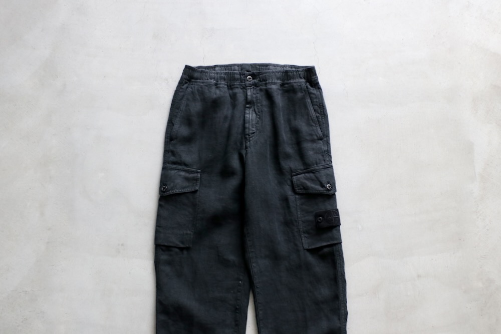 STONE ISLAND(���ȡ��󥢥����� ) "STONE ISLAND GHOST PIECE - DIAGONAL LINEN CARGO PANTS"