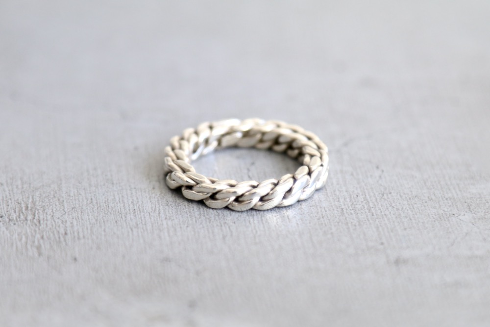 Mexican Jewelry (�ᥭ������ ���奨�꡼) "Silver Ring -Square Chain-"