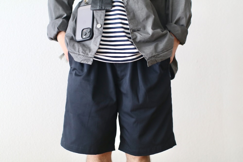 TapWater(åץ) "Cotton Chino Tuck Shorts"