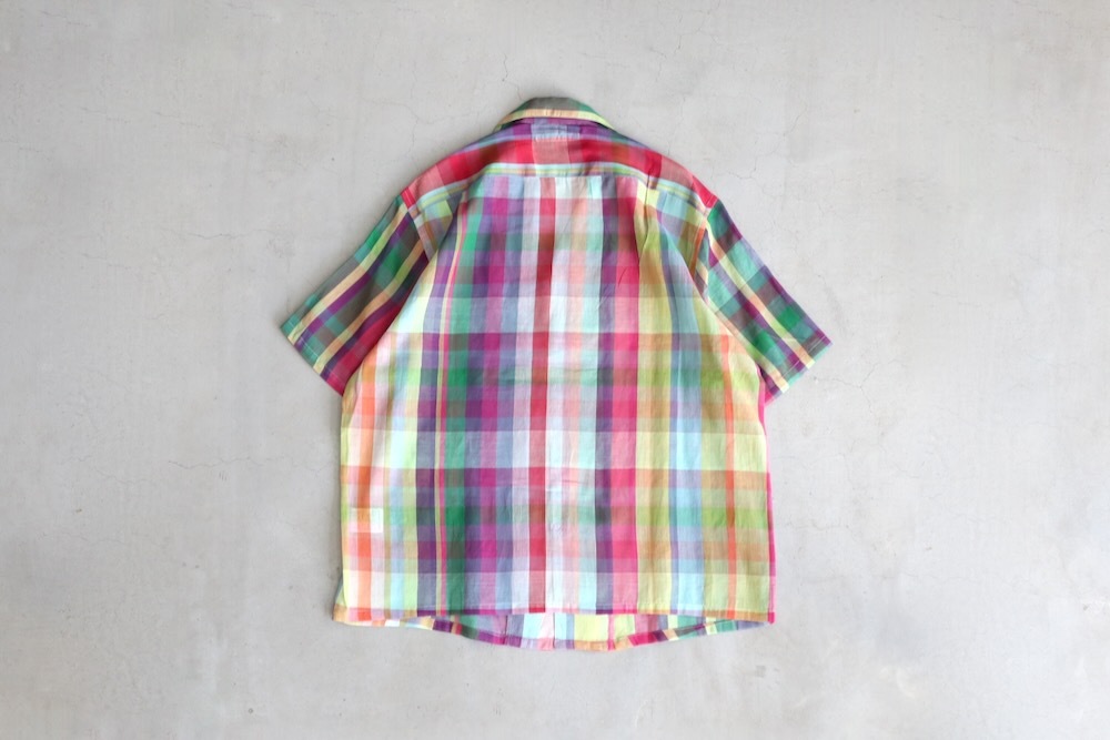 SEVEN BY SEVEN (���֥�Х����֥�) "OPEN COLLAR SHEER SHIRTS��S/S - Handwoven Madras check -"