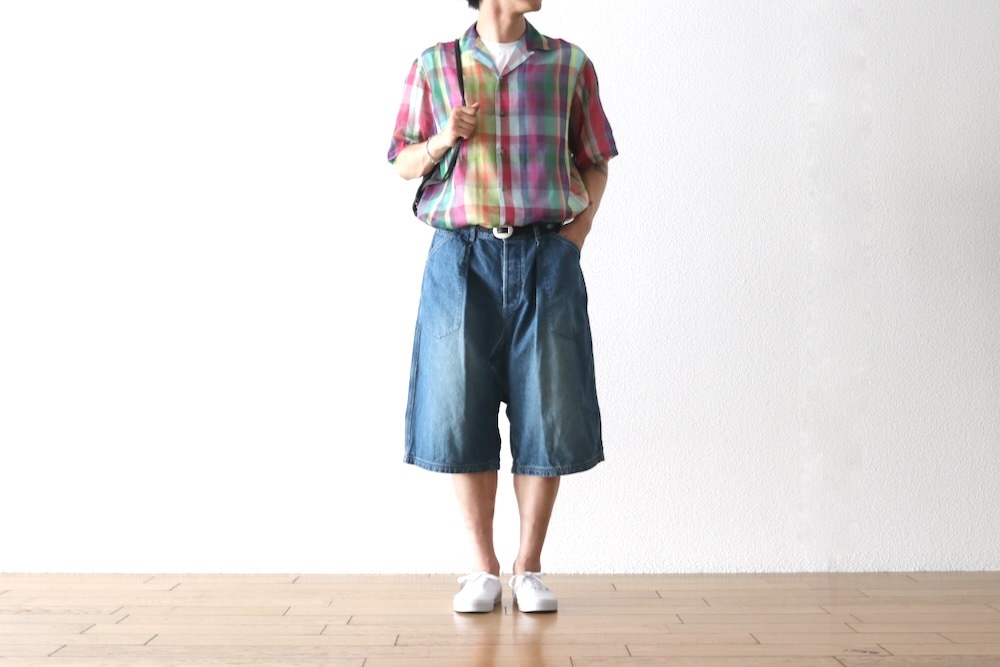 SEVEN BY SEVEN (���֥�Х����֥�) "OPEN COLLAR SHEER SHIRTS��S/S - Handwoven Madras check -"