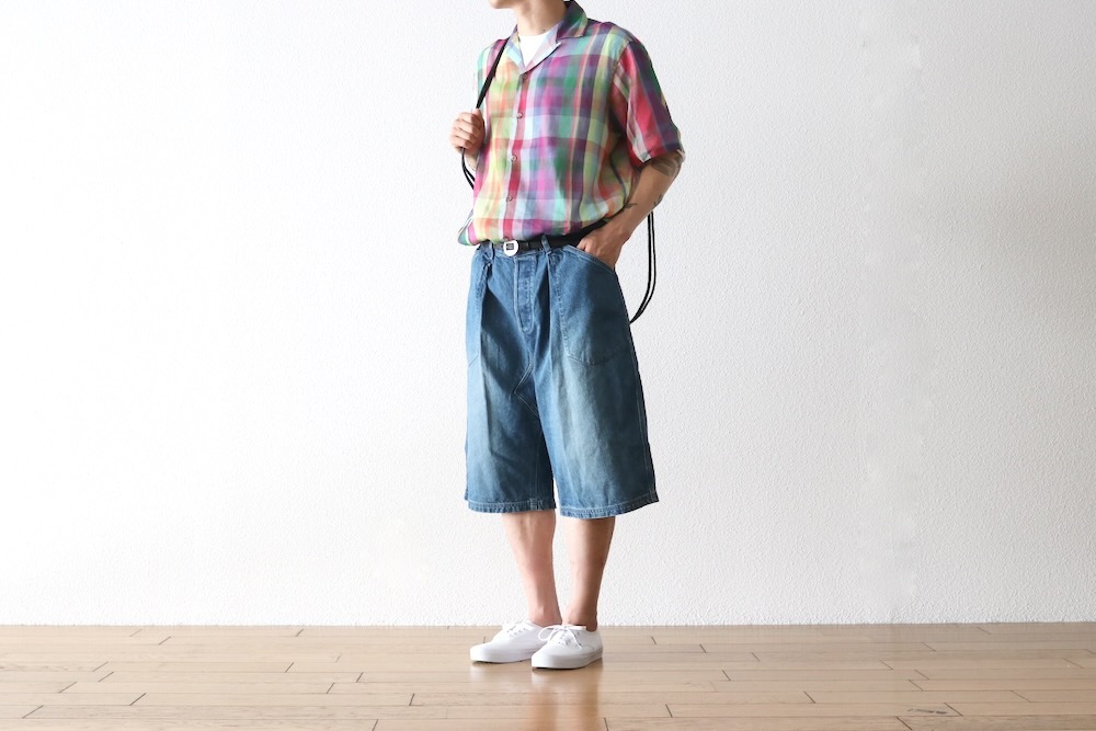 SEVEN BY SEVEN (���֥�Х����֥�) "OPEN COLLAR SHEER SHIRTS��S/S - Handwoven Madras check -"