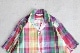SEVEN BY SEVEN (���֥�Х����֥�) "OPEN COLLAR SHEER SHIRTS��S/S - Handwoven Madras check -"