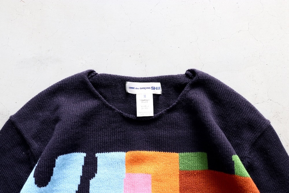 COMME des GARCONS SHIRT(���� �� ����륽�� �����) "acrylic wool intarsia gauge 7 FP-N005-051"