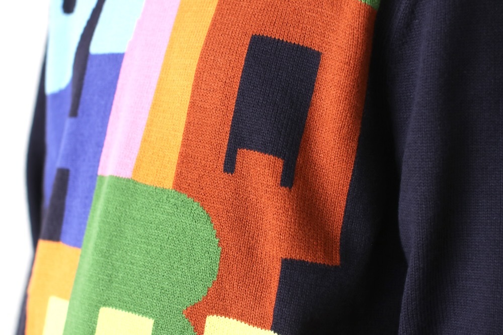 COMME des GARCONS SHIRT(���� �� ����륽�� �����) "acrylic wool intarsia gauge 7 FP-N005-051"