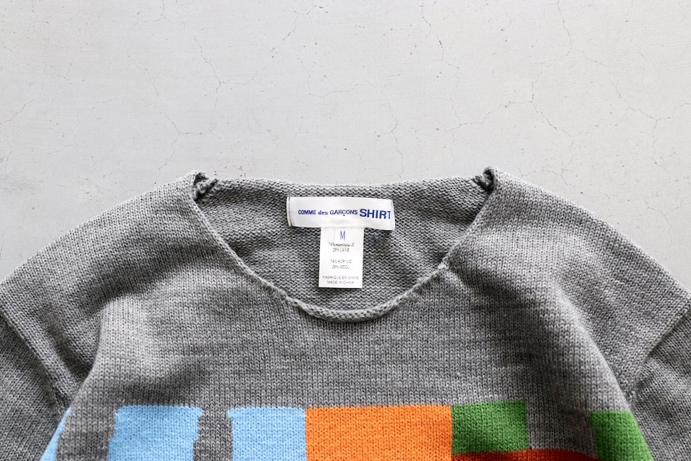 COMME des GARCONS SHIRT(���� �� ����륽�� �����) "acrylic wool intarsia gauge 7 FP-N005-051"