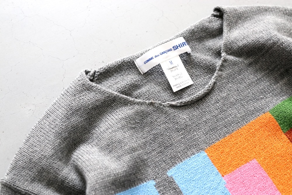COMME des GARCONS SHIRT(���� �� ����륽�� �����) "acrylic wool intarsia gauge 7 FP-N005-051"