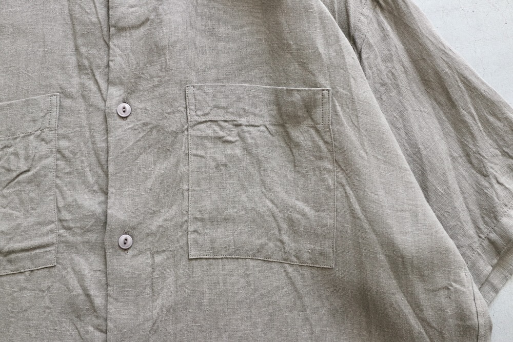 nonnative(�Υ�ͥ��ƥ���) "OFFICER STAND COLLAR S/S SHIRT LINEN CANVAS"