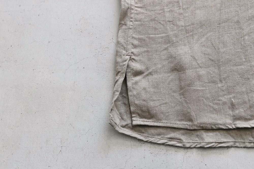 nonnative(�Υ�ͥ��ƥ���) "OFFICER STAND COLLAR S/S SHIRT LINEN CANVAS"
